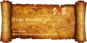 Vida Borbála névjegykártya